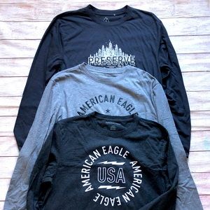 Men's Long Sleeve Tee Bundle - American Eagle & Alpine Design Size Large